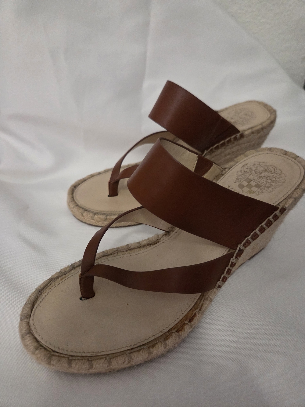 Vince Camuto Women's Brown Leather Slide Sandals - Picture 5 of 7